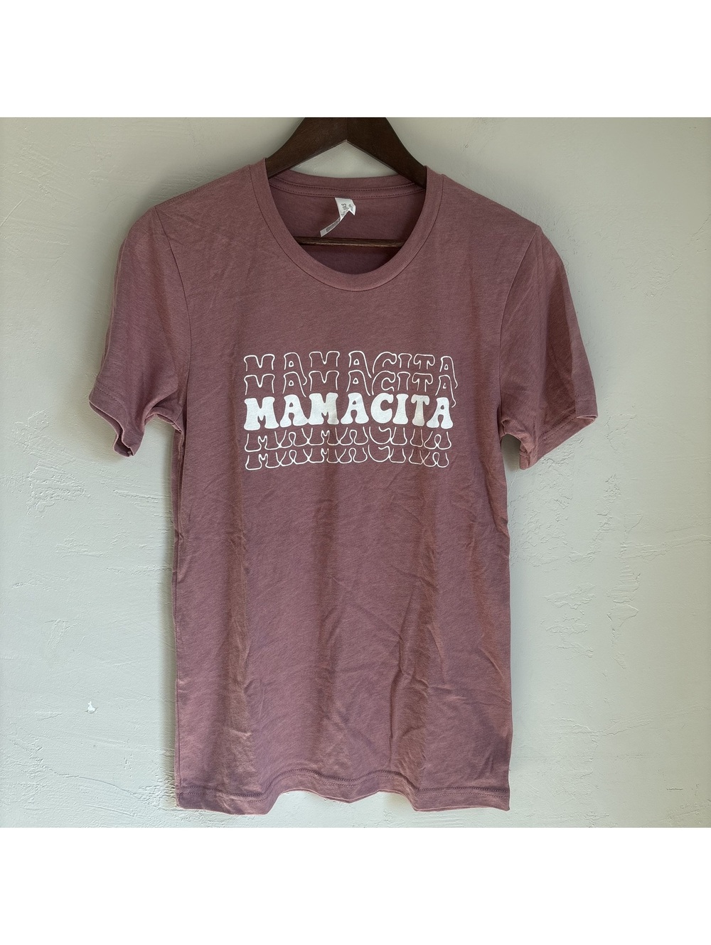 Bella Canvas Womens Small Mauve Pink Mamacita Graphic T-Shirt Retro Font Tee